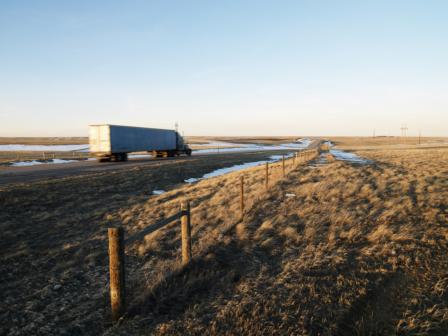 Truck on a long-haul route
